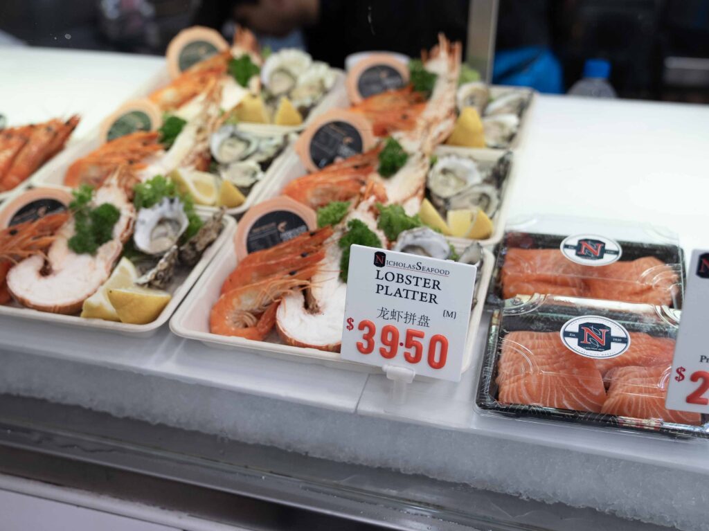 sydney fish market's lobster platter and price